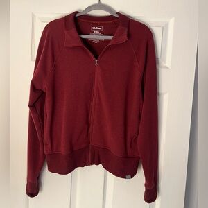Women’s LL Bean Maroon Zip Up Sweatshirt Medium